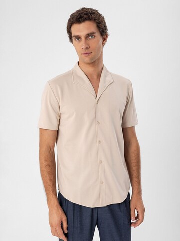 Regular fit Camicia business di Antioch in beige: frontale