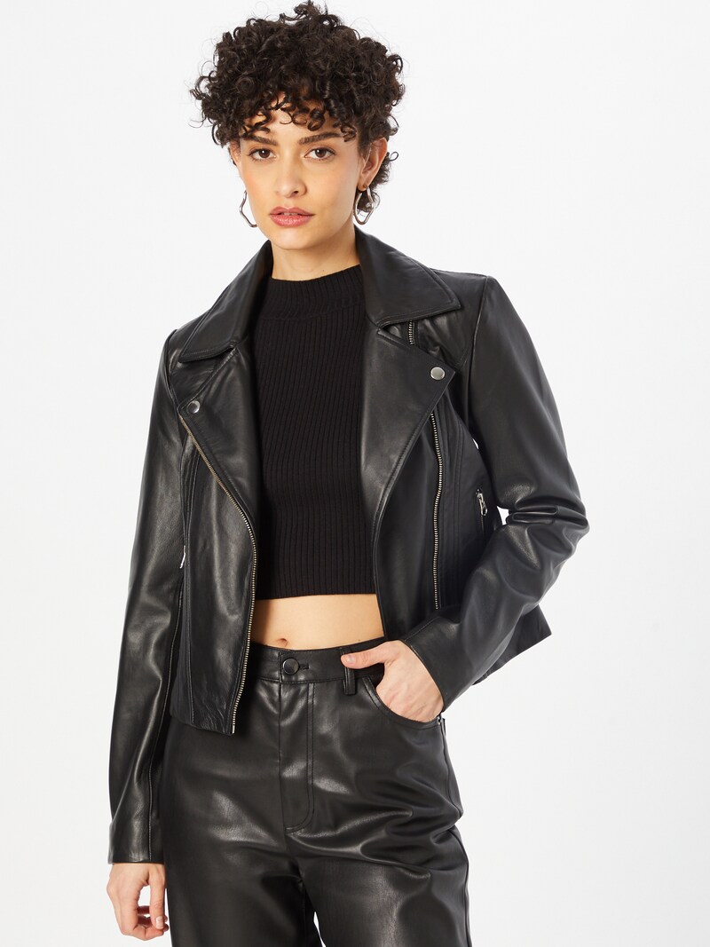 Women Clothing PIECES Leather jackets Black