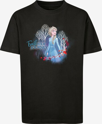 F4NT4STIC Shirt 'Disney Frozen 2 Trust Your Journey' in Zwart: voorkant