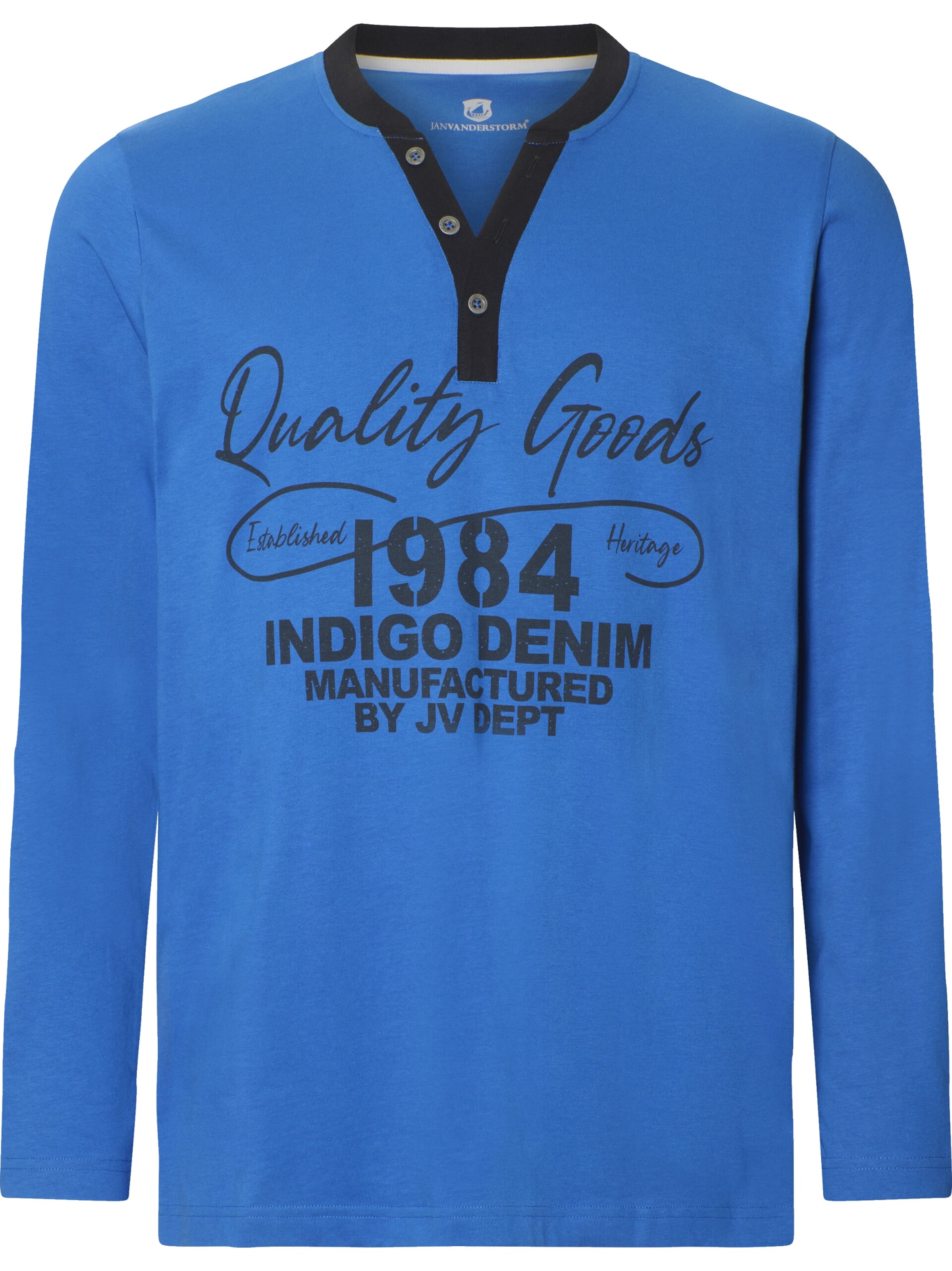 Jan Vanderstorm Long Pajamas ' Rolfheim ' in Blue