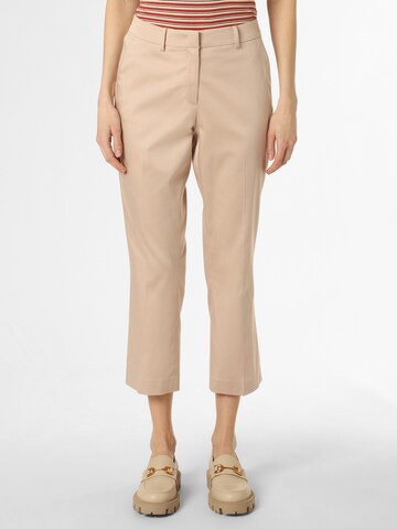 MORE & MORE Regular Pleated Pants in Beige: front