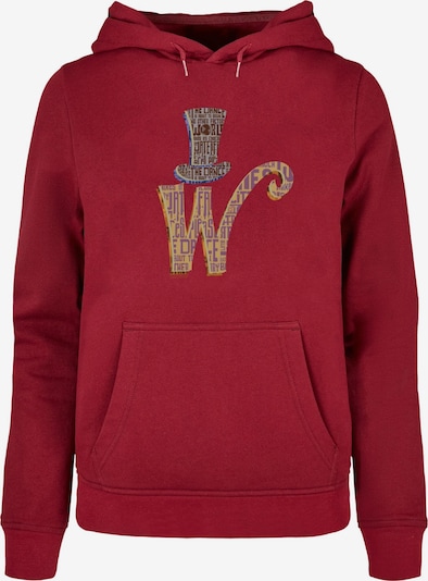 ABSOLUTE CULT Sweatshirt 'Willy Wonka - W' in blau / braun / mauve / burgunder, Produktansicht