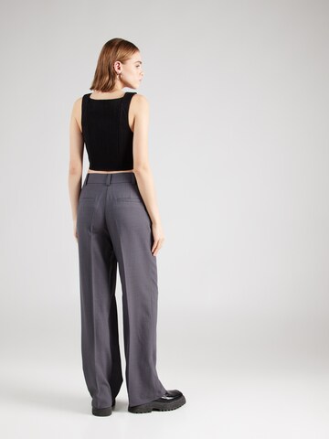 modström Wide leg Pleat-Front Pants 'Gale' in Grey