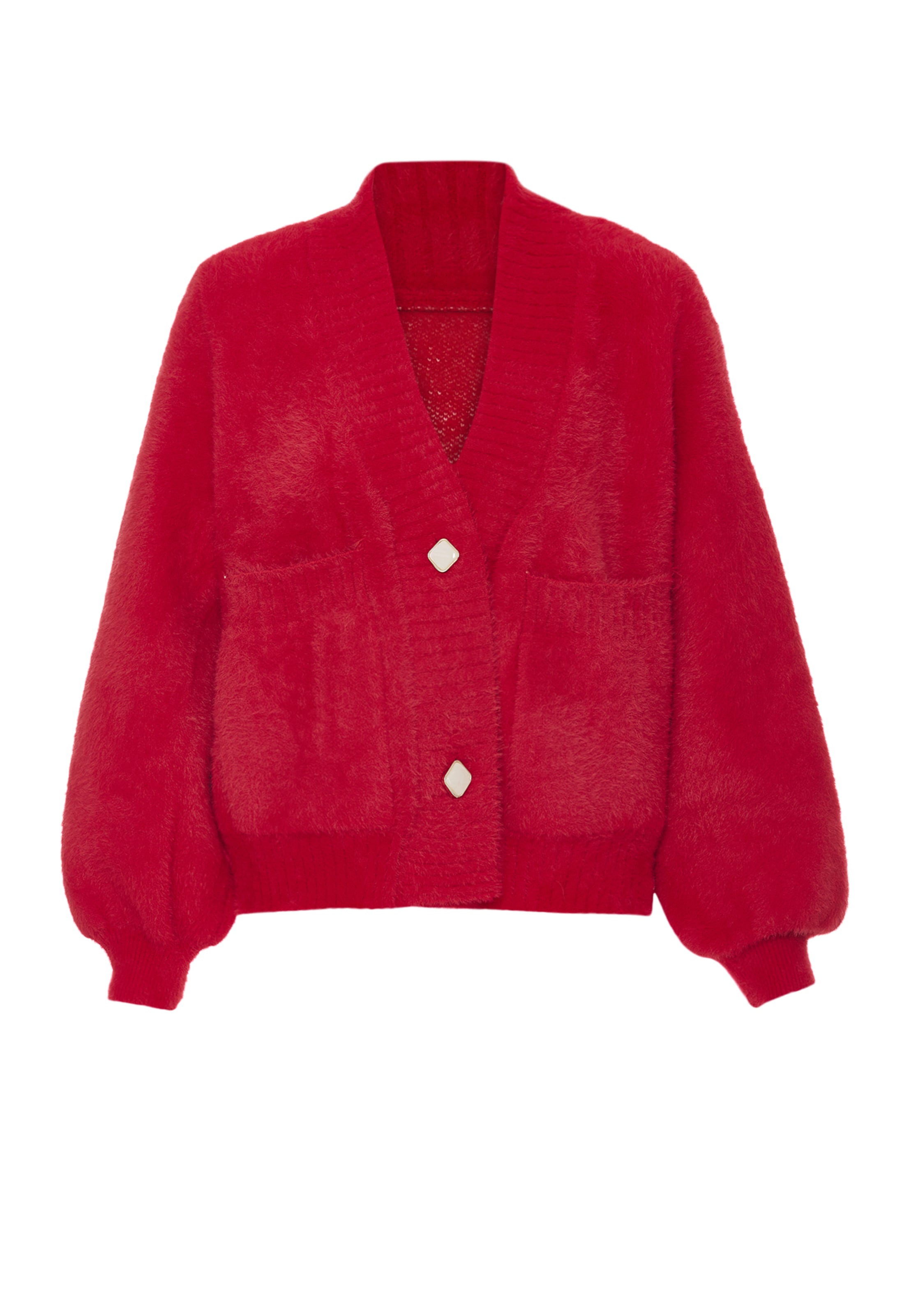 NALLY Knit cardigan in Red: front