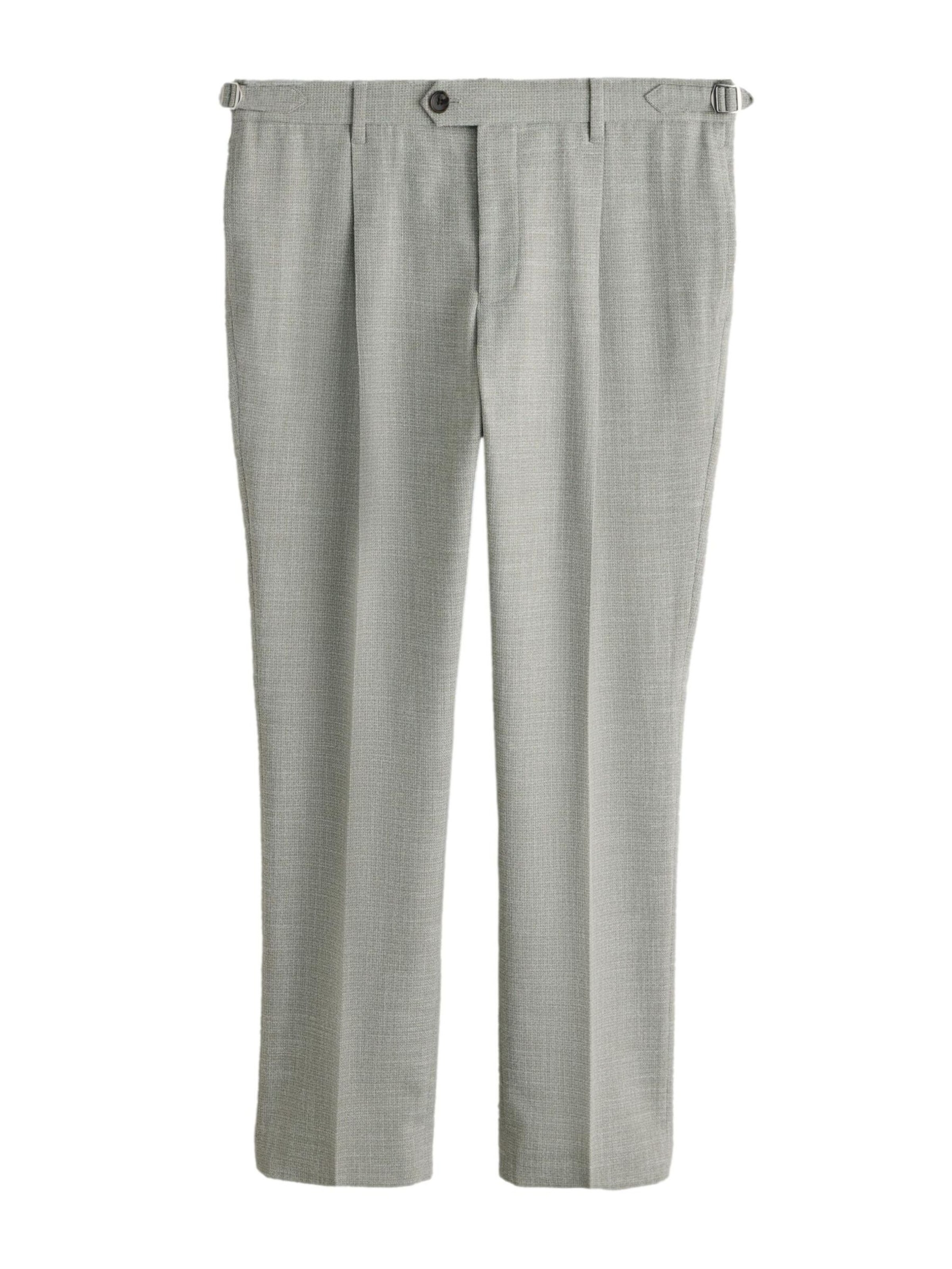 Next Pleat-Front Pants in Green: front