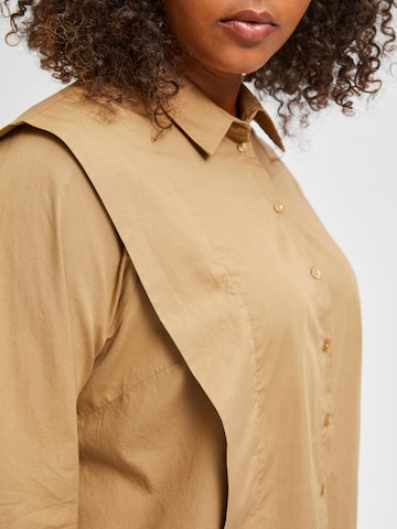Selected Femme Curve Blouse in Brown
