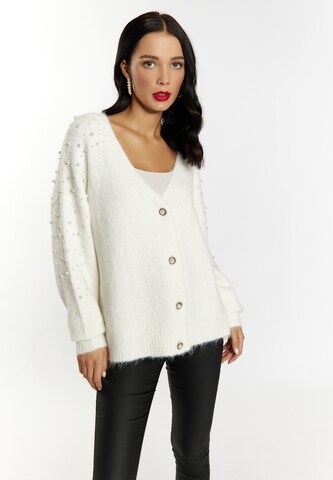 faina Knit cardigan in White: front