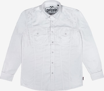 Checker Hemd ' Dynasty Denim ' in Weiß: Vorderseite