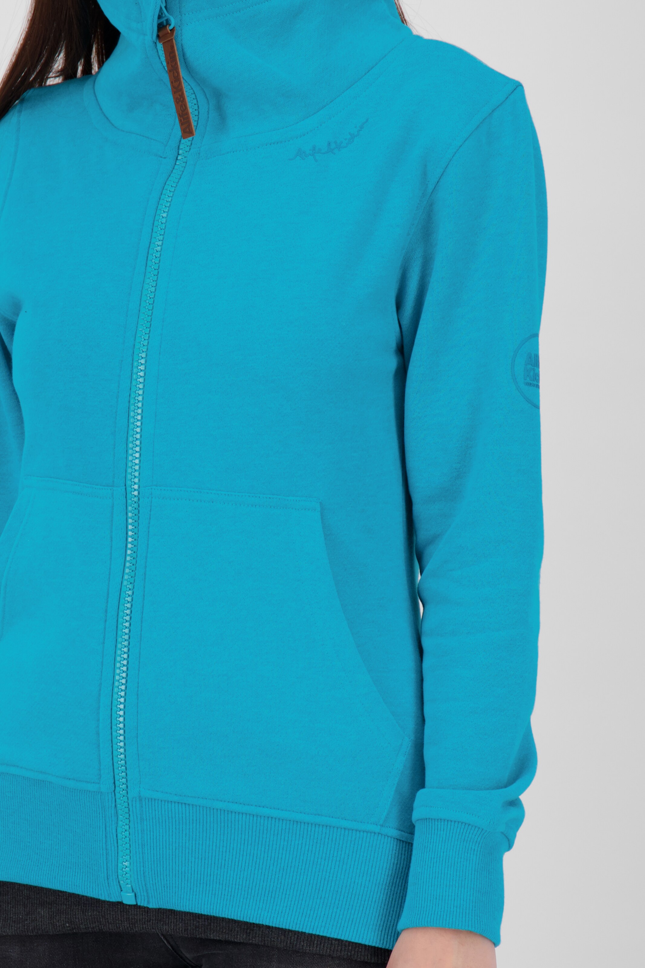 Frauen Große Größen Alife and Kickin Sweatjacke in Aqua - LH70567 Frauen Große Größen Alife and Kickin Sweatjacke in Aqua - LH70567