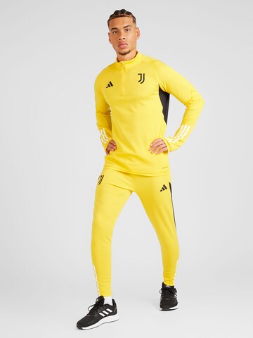 ADIDAS PERFORMANCE Tapered Workout Pants 'Juventus Tiro 23 Training Bottoms' in Yellow