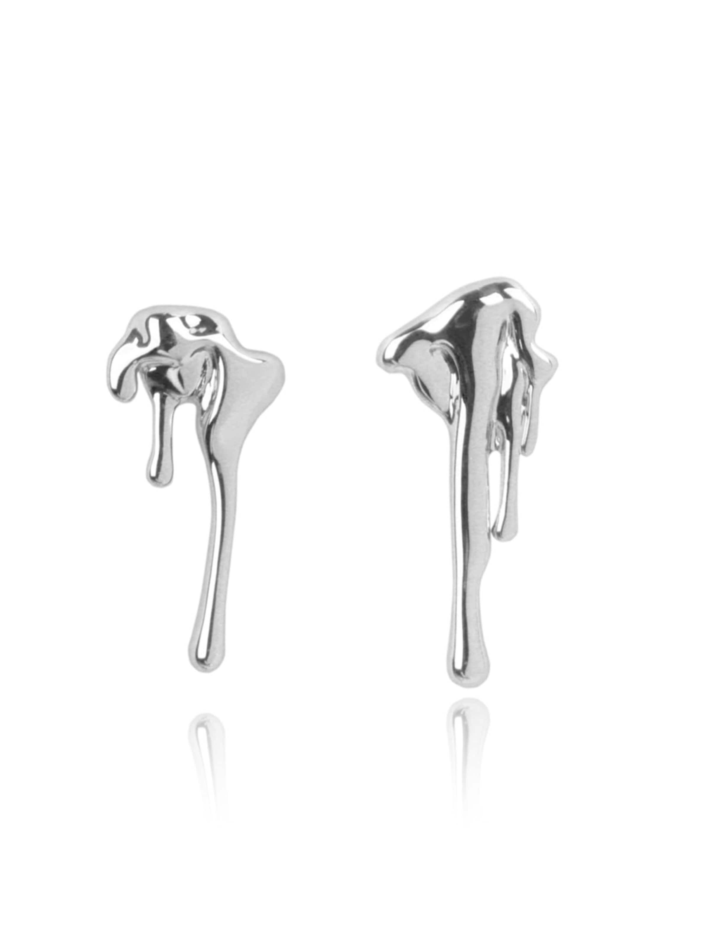 Nightini Earrings 'Liquid' in Silver: front