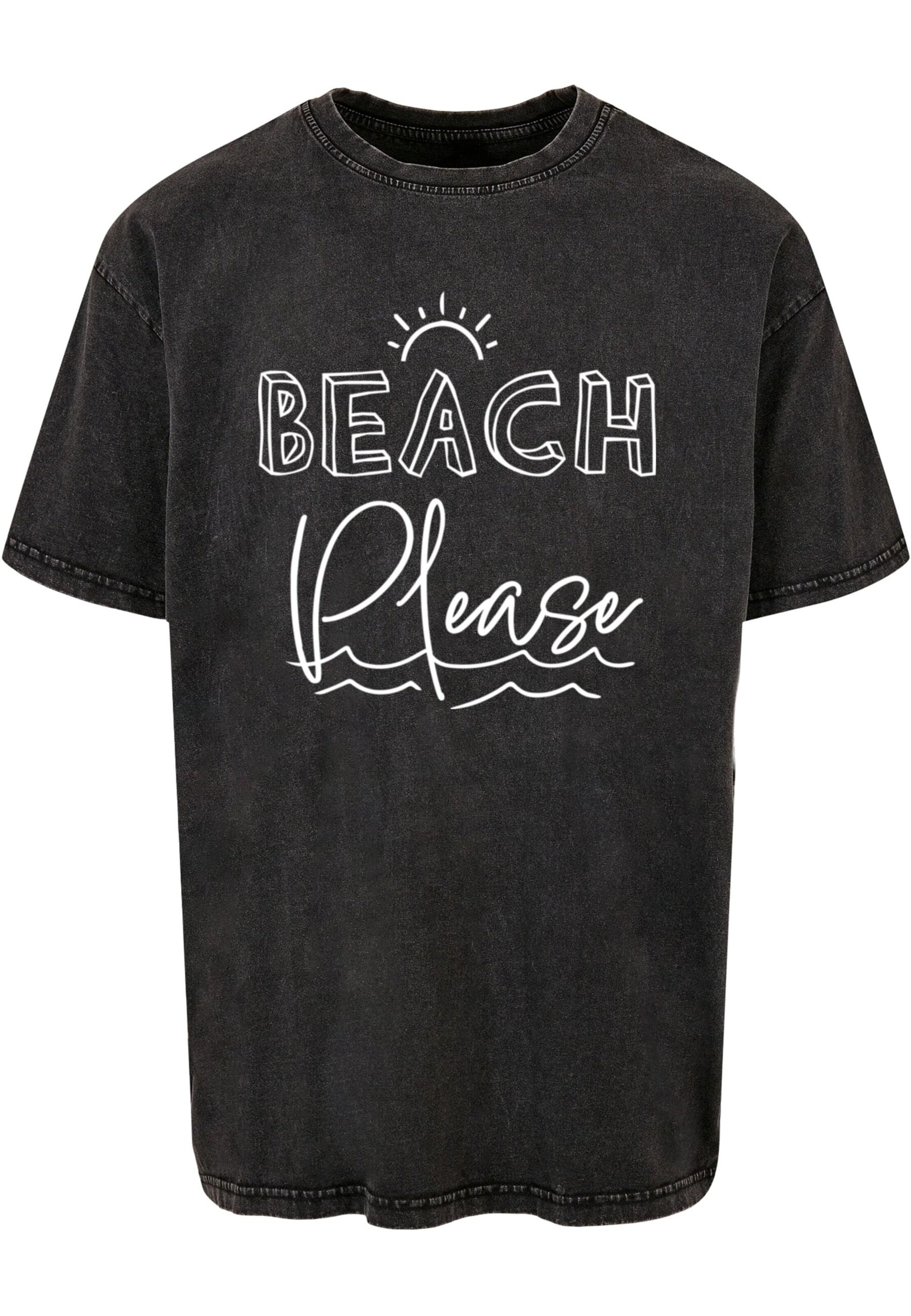 T-Shirt 'Beach Please' Merchcode en noir : devant