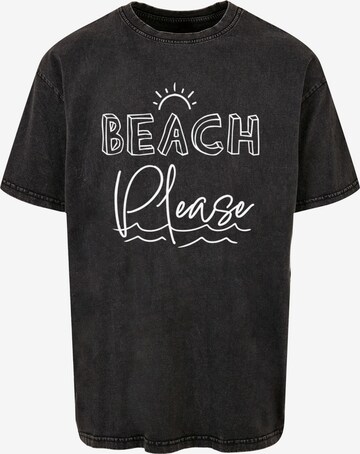Maglietta 'Beach Please' di Merchcode in nero: frontale
