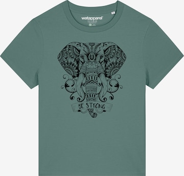 Maglietta 'Mandala Elephant' di Watapparel in verde: frontale