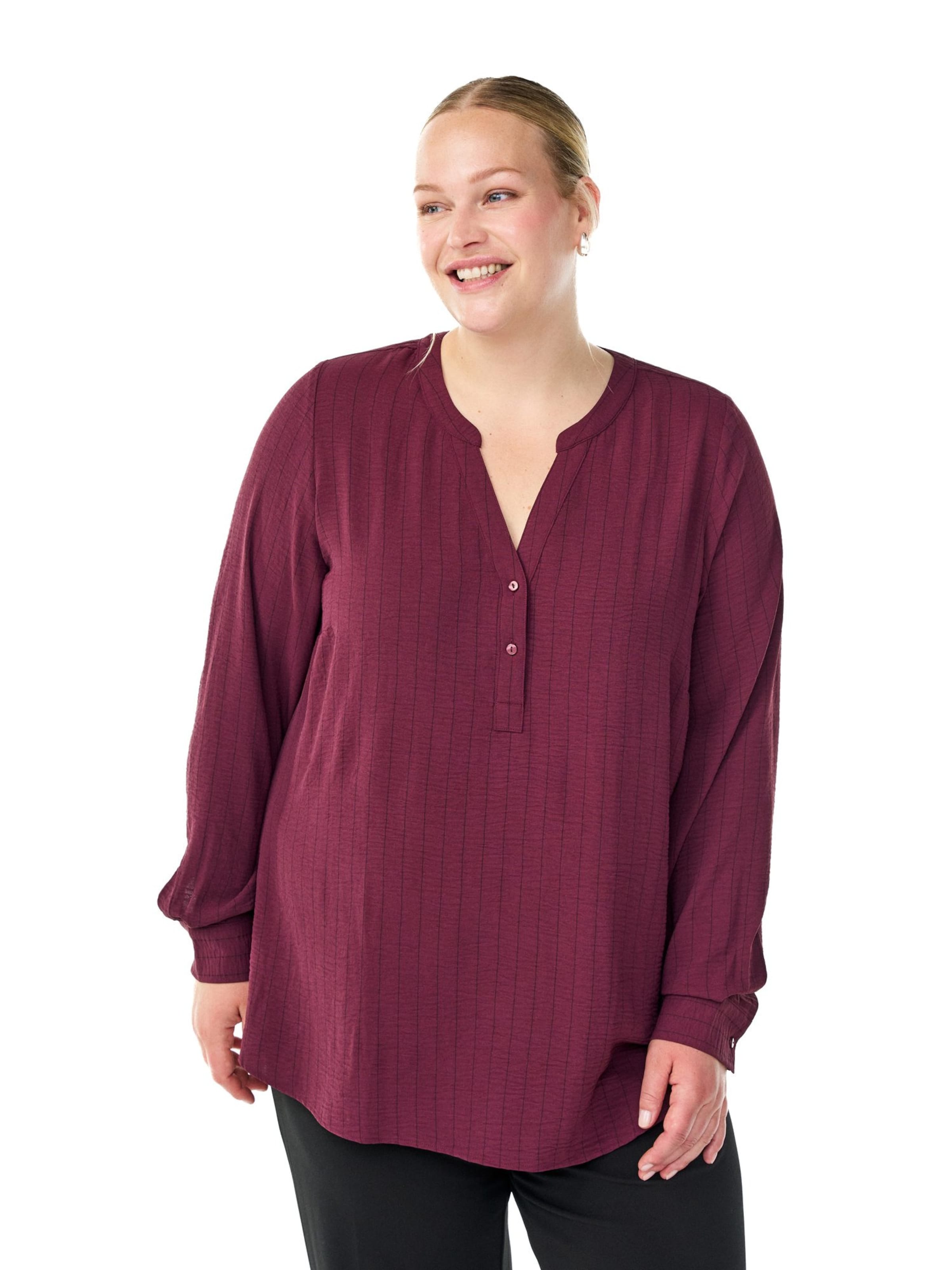 Flash by Zizzi Blouse 'Fang' in Rood: voorkant