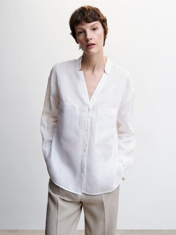 MANGO Blouse 'Roma' in Wit: voorkant
