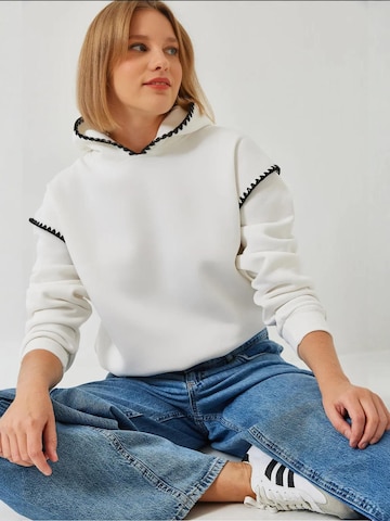 Felpa 'Kapuzenpullover' di Bianco Lucci in beige: frontale