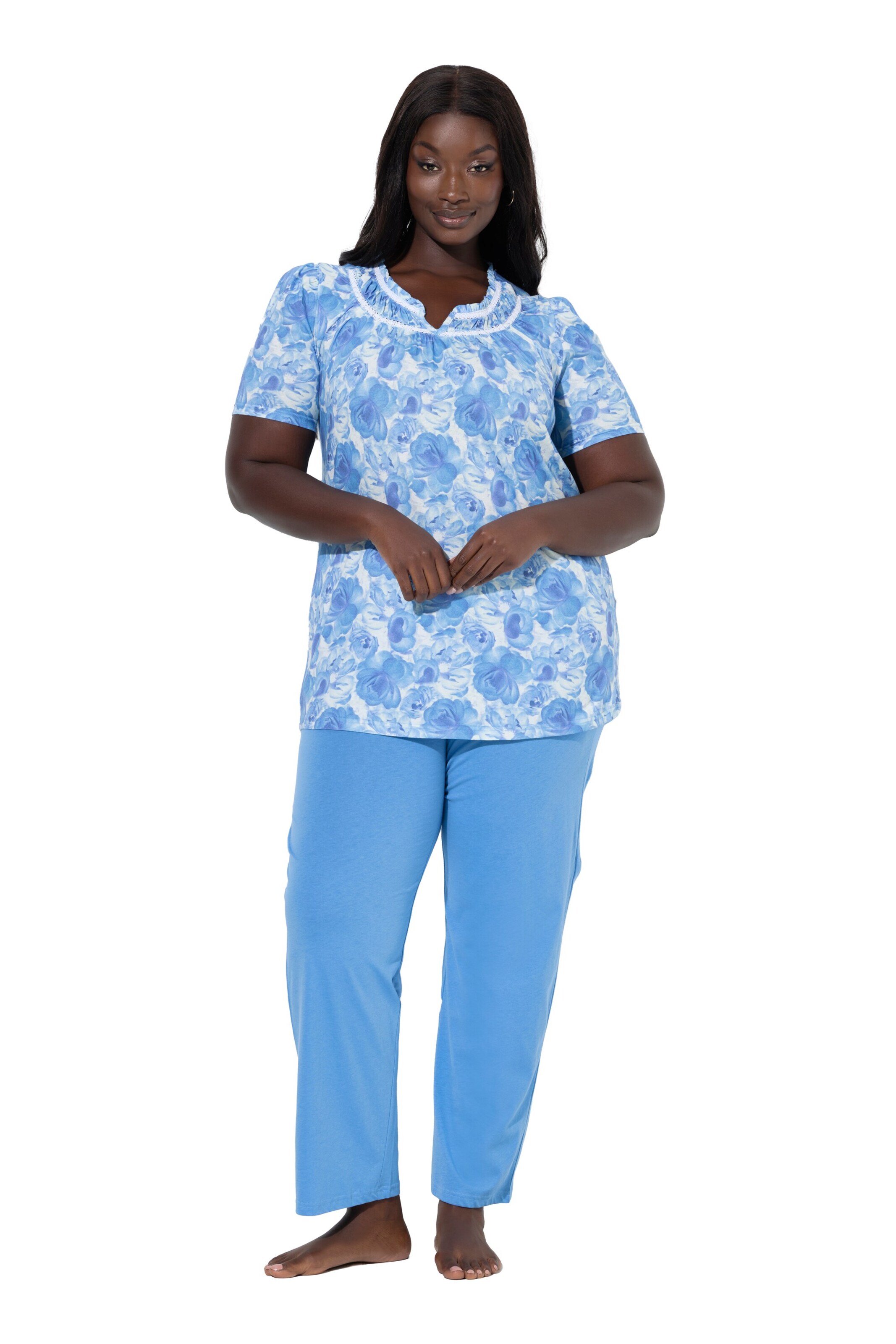 Ulla Popken Pajama in Blue: front