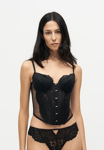 Hunkemöller - Corset 'Erica' en negro: frente