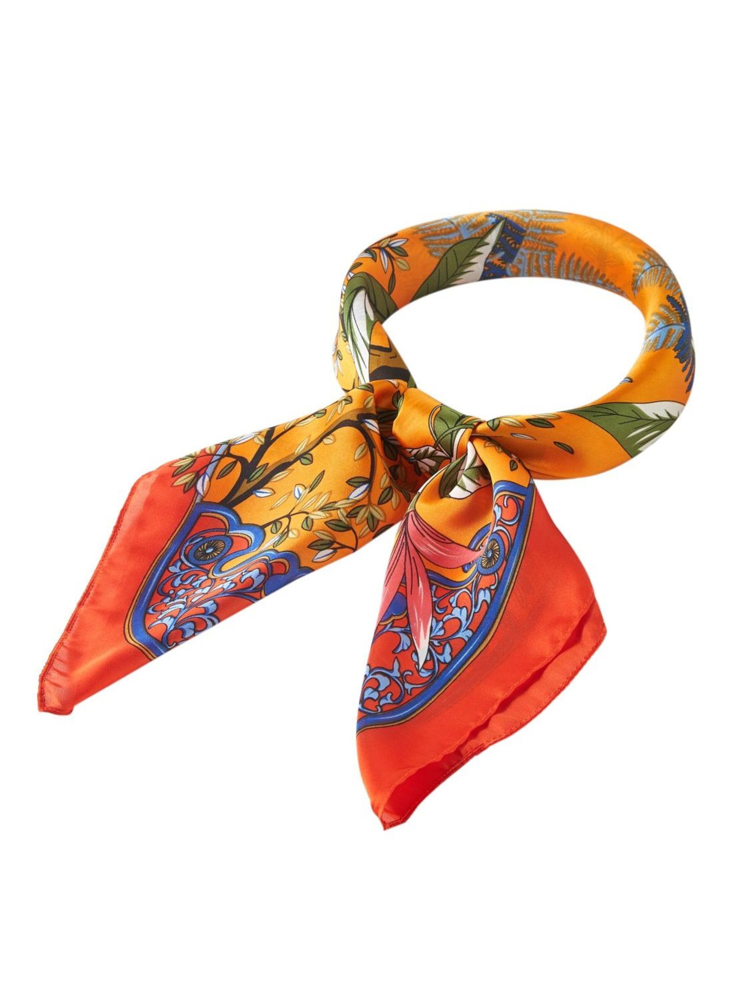 alberto cabale Sjaal 'Petit carré de Soie Island Cléo' in Oranje