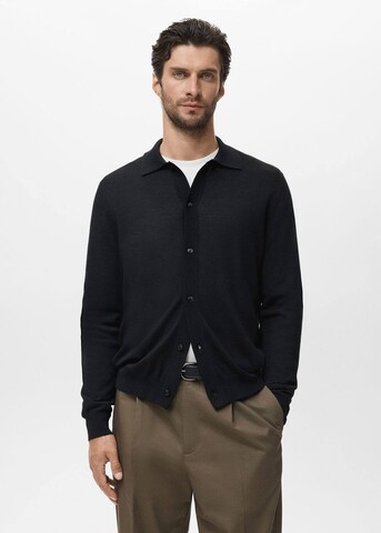 MANGO MAN Knit Cardigan 'Willyo' in Black: front