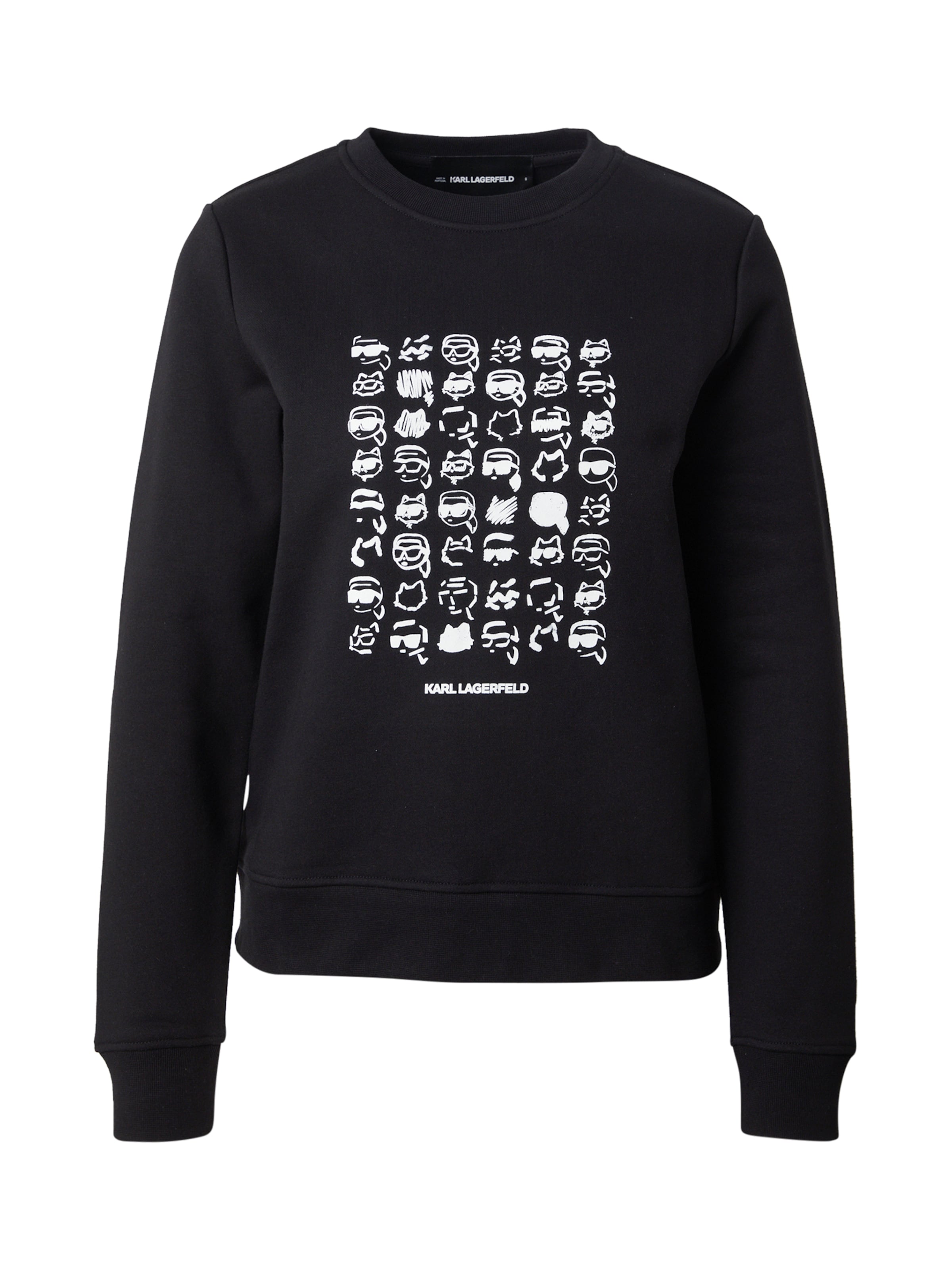 Karl Lagerfeld Μπλούζα φούτερ 'IKON' σε μαύρο / λευκό, Άποψη προϊόντος