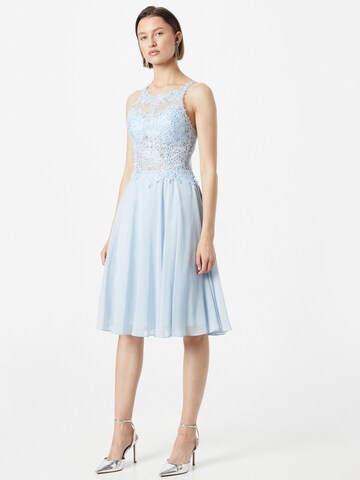 Robe de cocktail mascara en bleu