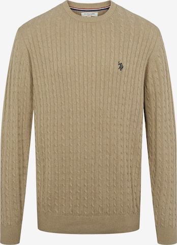 U.S. POLO ASSN. Svetr 'Mads' – béžová: přední strana