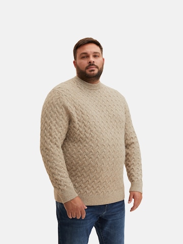 TOM TAILOR Men + Sweater 'Plus' in Beige