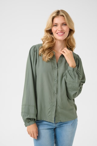 Cream Blouse 'Tiah' in Green: front