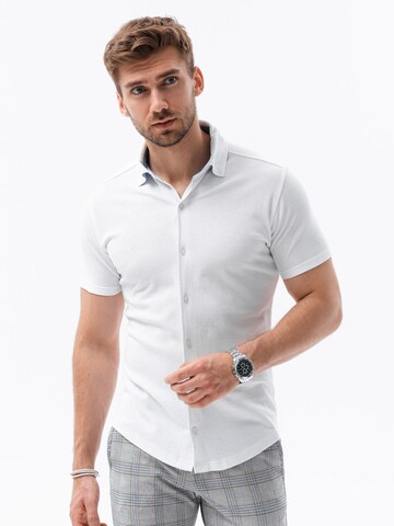 Ombre Slim fit Button Up Shirt 'K541' in White: front