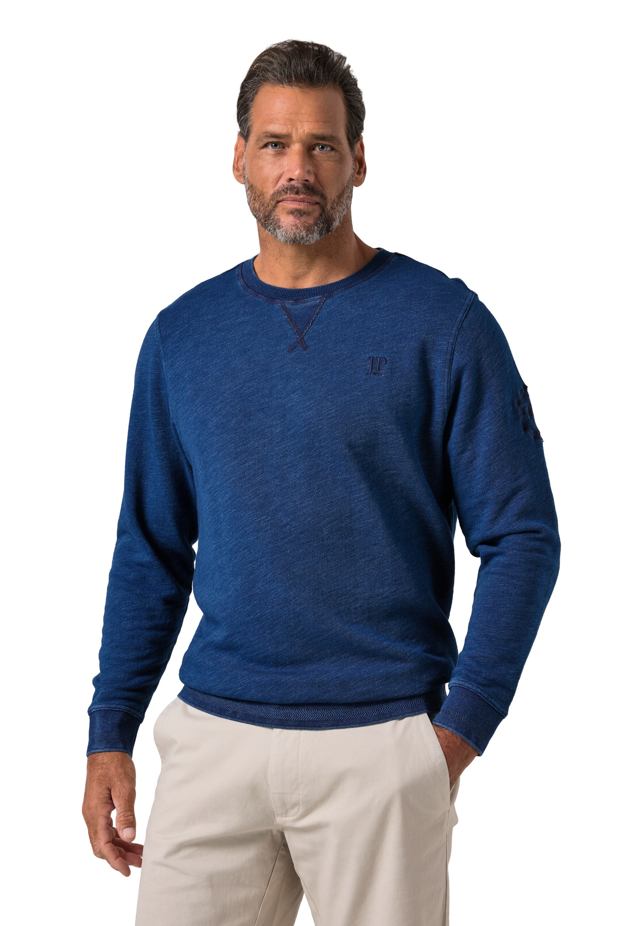JP1880 Sweatshirt in Blauw: voorkant