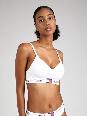 Tommy Jeans Bustier BH in Wit: voorkant
