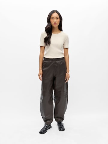 Wide Leg Pantalon 'OBJPELIN' OBJECT en marron