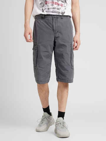 CAMP DAVID Regular Cargo Pants in Black: front