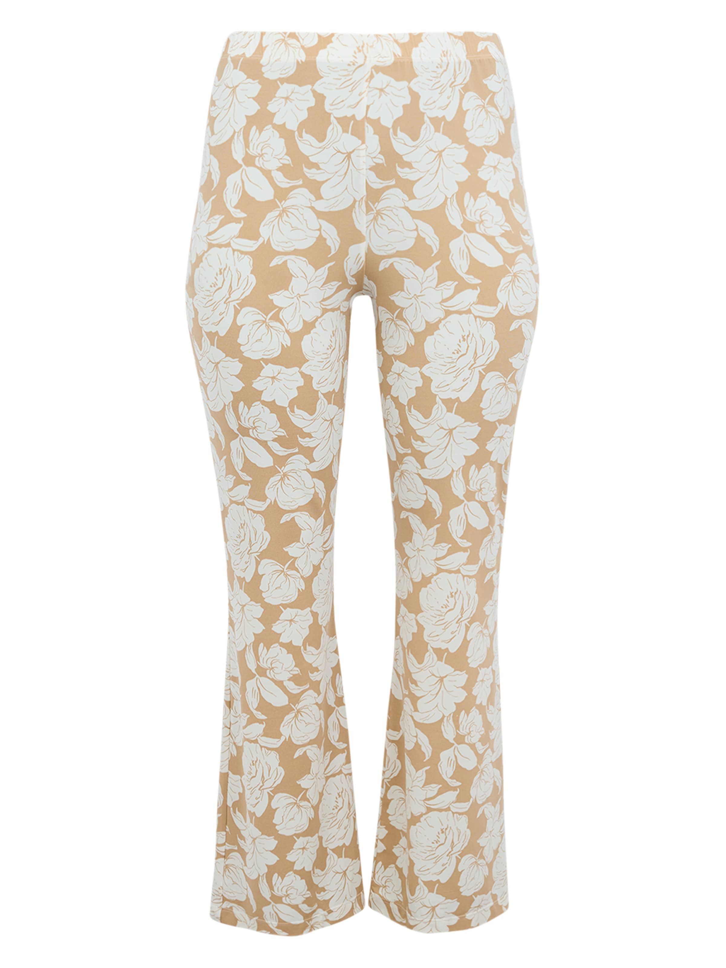 YOEK Bootcut Broek in Beige: voorkant