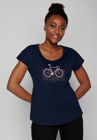 Maglietta 'Bike Streak' di GREENBOMB in blu: frontale