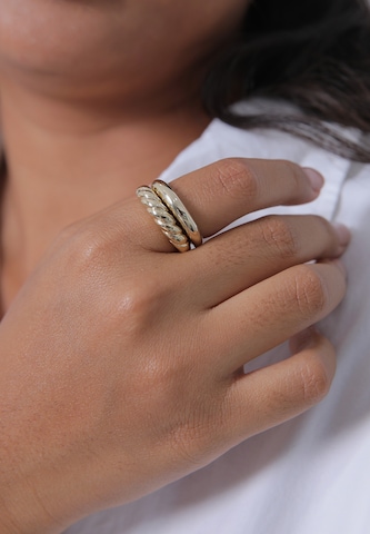 Bague 'Twisted' ELLI PREMIUM en or : devant