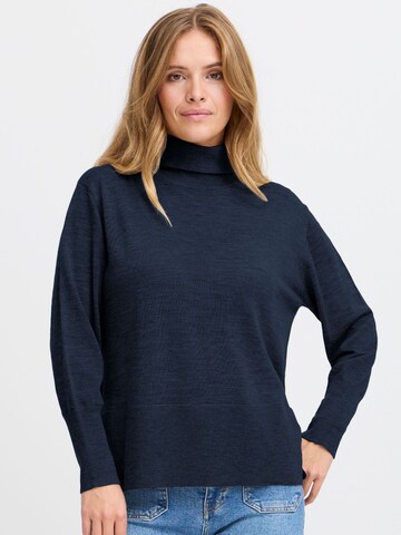 PULZ Jeans Trui ' PZSADIE Rollneck ' in Blauw