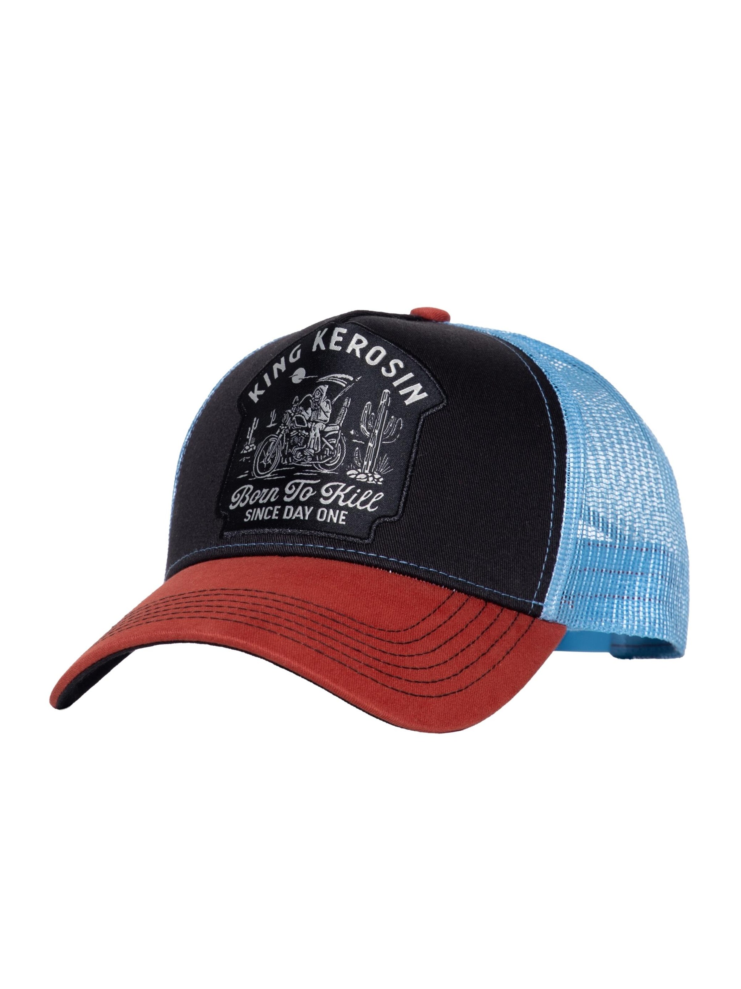 King Kerosin Cap 'Born to kill since day one'‌‌‌ in Schwarz: Vorderseite