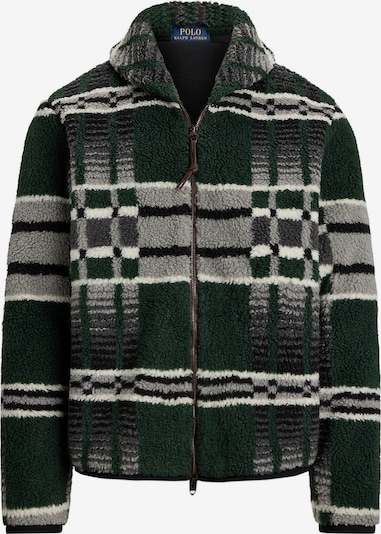 Polo Ralph Lauren Flis jakna u siva / tamno zelena / crna / bijela, Pregled proizvoda