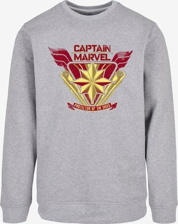 ABSOLUTE CULT Sweatshirt 'Captain Marvel - Protector Of The Skies' in Grijs: voorkant