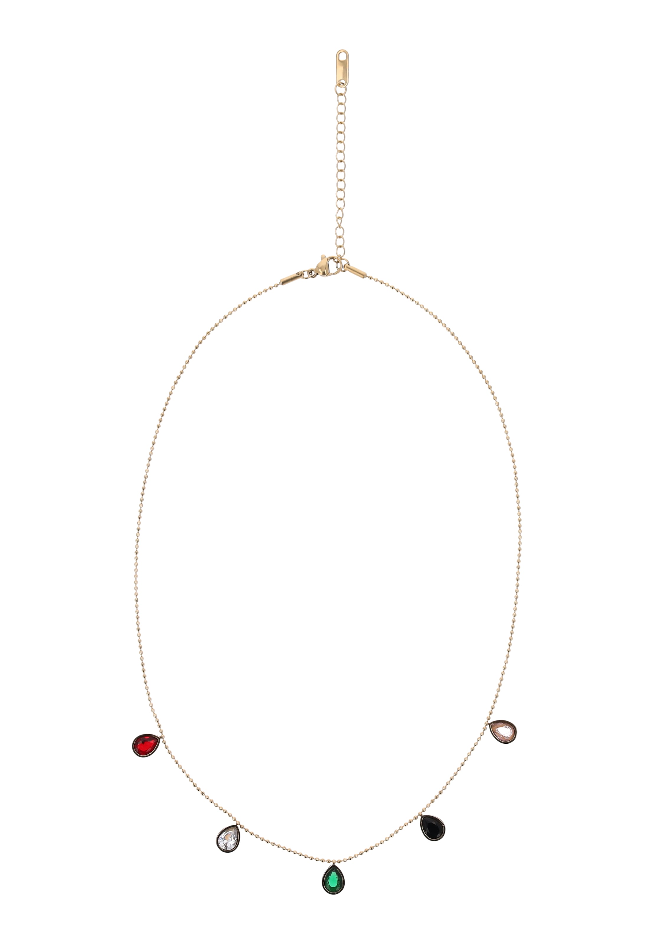 usha FESTIVAL Ketting in de kleur Goud / Groen / Rood, Productweergave