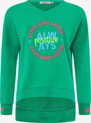 Zwillingsherz Sweatshirt 'Wanda' in Green: front