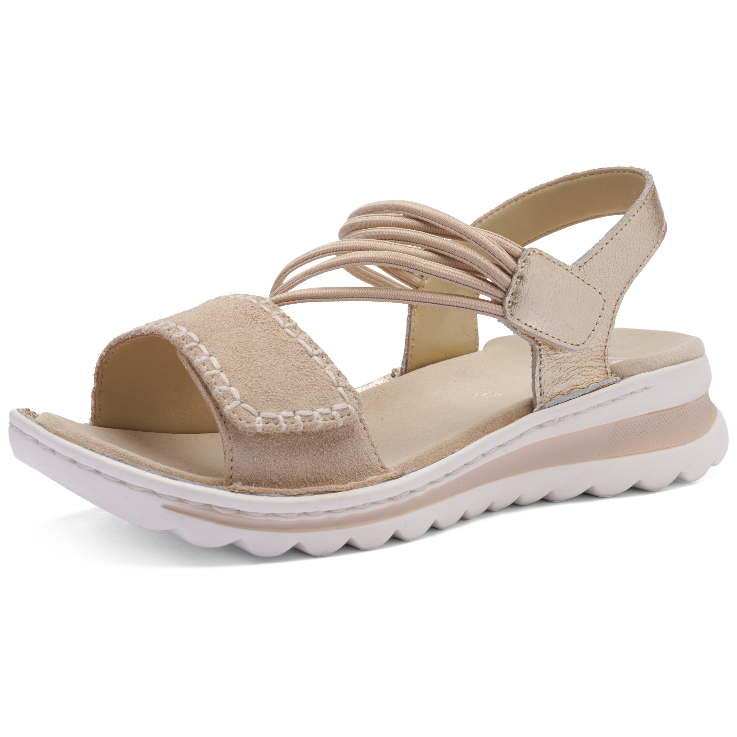 ARA Strap Sandals in Beige: front