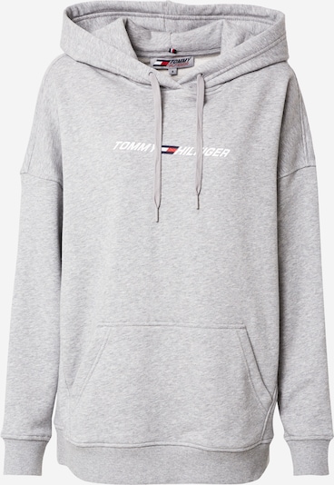 Tommy Sport Спортен блузон с качулка в светлосиво / бяло, Преглед на продукта