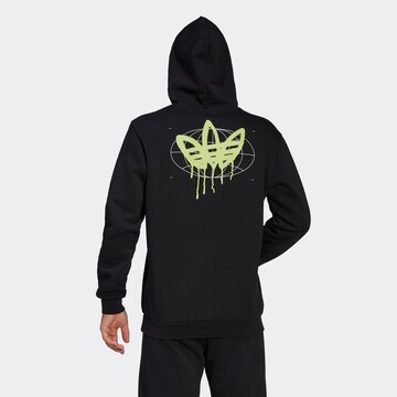 ADIDAS ORIGINALS Zip-Up Hoodie 'Graphics Behind The Trefoil' in Black