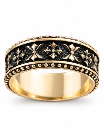 REYTEL Δαχτυλίδι 'CELTIC KNIGHT PATTERN' σε κίτρινο: μπροστά