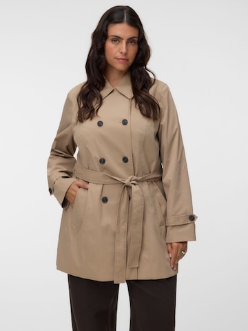 Vero Moda Curve Between-seasons coat 'VMCChelsea' in Silver: front