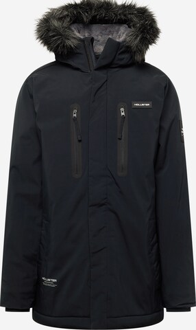 HOLLISTER Winter Parka in Black: front